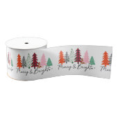 Merry- en Bright-kerstboomstructuur Grosgrain Lint (Spoel)