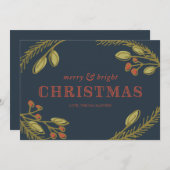 Merry en Bright kerstcadeautje Feestdagenkaart (Voorkant / Achterkant)