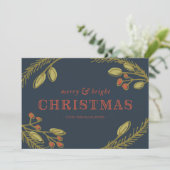 Merry en Bright kerstcadeautje Feestdagenkaart (Staand voorkant)