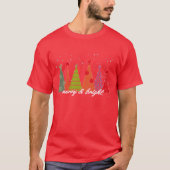 Merry en Bright kerstfeest T-shirt (Voorkant)