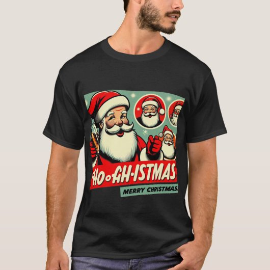 Merry en Bright kerstfeest T-shirt (Voorkant)