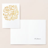 Merry en Bright kersthandgeschreven gulden Folie Kaarten (Display)