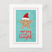 Merry en Bright | Kerstkerststaartsterren Feestdagenkaart (Voorkant)