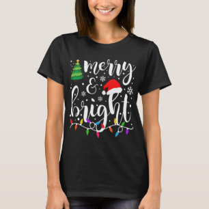 Merry en Bright kerstlampjes Funny Family Chr T-shirt