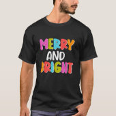 Merry en Bright kerstlampjes Funny Family Chr T-shirt (Voorkant)
