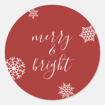 Merry- en Bright kerstsnowflakes Stickers