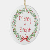 Merry en Bright kerstversiering Keramisch Ornament (Rechts)
