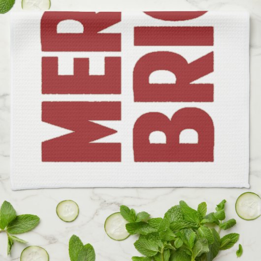 Merry en Bright Kitchen Towel Theedoek (Gevouwen)