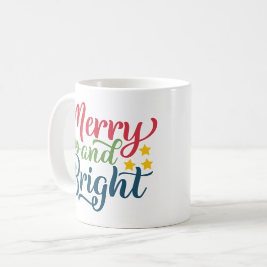 Merry en Bright Koffiemok (Voorkant links)
