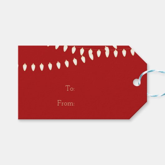 Merry en Bright Lichten Cadeaulabel (Voorkant (Horizontaal))