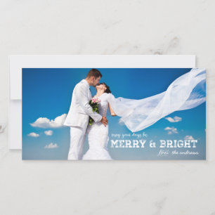 MERRY EN BRIGHT MARRIED   HOLIDAIRE FOTOKAART FEESTDAGENKAART