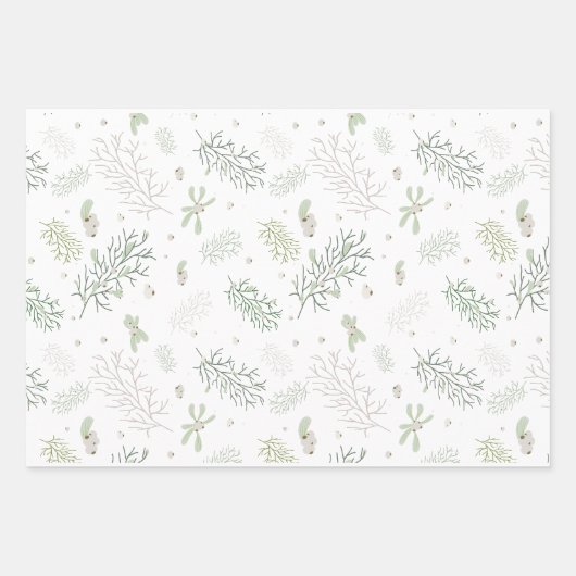 Merry en Bright met Mistletoe Inpakpapier Vel (Voorkant)