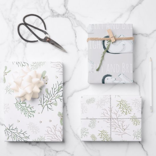 Merry en Bright met Mistletoe Inpakpapier Vel (Voorkant)
