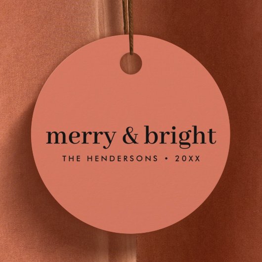 Merry en Bright | Minimale kerstverlichting Bedankjes Labels
