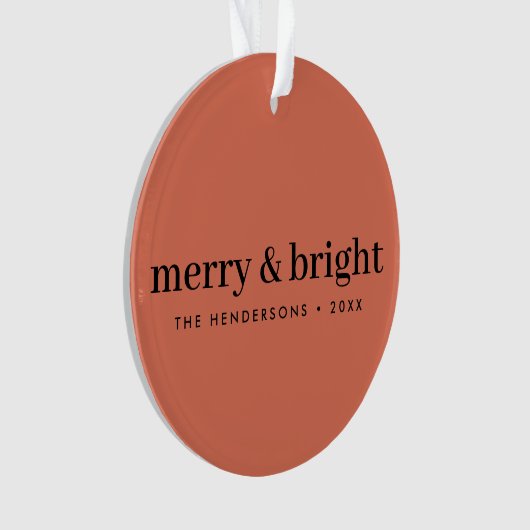 Merry en Bright | Minimale kerstverlichting Ornament (voorkant)