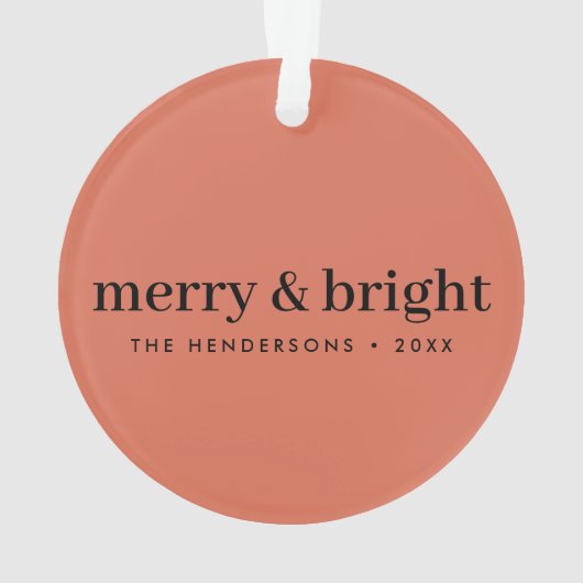 Merry en Bright | Minimale kerstverlichting Ornament (achterkant)