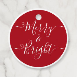 Merry en Bright | Modern Caligraphy Red Kerstmis Bedankjes Labels