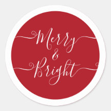 Merry en Bright | Modern Caligraphy Red Kerstmis