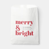 Merry en Bright | Modern kerstrood Bedankzakje (Voorkant)