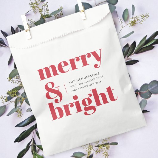Merry en Bright | Modern kerstrood Bedankzakje