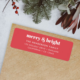 Merry en Bright | Modern kerstrood Etiket