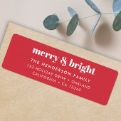 Merry en Bright | Modern kerstrood Etiket