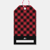 Merry en Bright Modern Red Buffalo Pset Cadeaulabel (Achterkant)