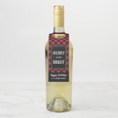 Merry en Bright Modern Red Buffalo Pset Flessenhanger (Op fles)