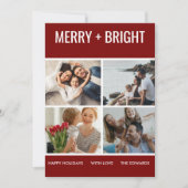 Merry en Bright | Moderne kerstfoto van Trendy Feestdagenkaart (Voorkant)
