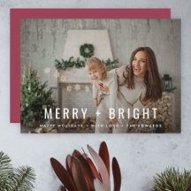 Merry en Bright | Moderne kerstfoto van Trendy