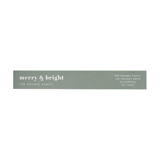 Merry en Bright | Moderne minimale kerstgroen (Individueel)