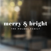 Merry en Bright | Moderne minimale kerstmis Raamsticker