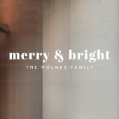 Merry en Bright | Moderne minimale kerstmis Raamsticker