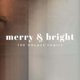 Merry en Bright | Moderne minimale kerstmis Raamsticker