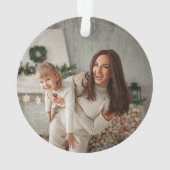 Merry en Bright | Moderne stijlvolle kerstfoto Ornament (achterkant)