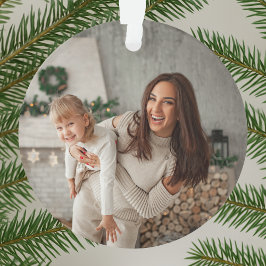 Merry en Bright | Moderne stijlvolle kerstfoto Ornament
