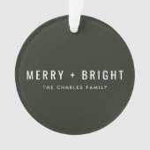 Merry en Bright | Moderne stijlvolle kerstfoto Ornament (voorkant)