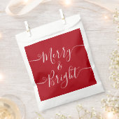 Merry en Bright | Moderne Typografie Red Kerstmis Bedankzakje (Geknipt)