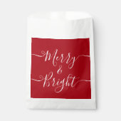 Merry en Bright | Moderne Typografie Red Kerstmis Bedankzakje (Voorkant)