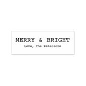 Merry en Bright Naam Modern Kerstontwerp Rubberstempel (Afrduk)