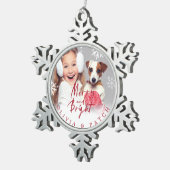 Merry en Bright | Pet Holiday Snowflake Tin Sneeuwvlok Ornament (Rechts)
