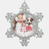 Merry en Bright | Pet Holiday Snowflake Tin Sneeuwvlok Ornament (Voorkant)