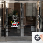 Merry en Bright pinguïns Raamsticker (Kantoordeur)