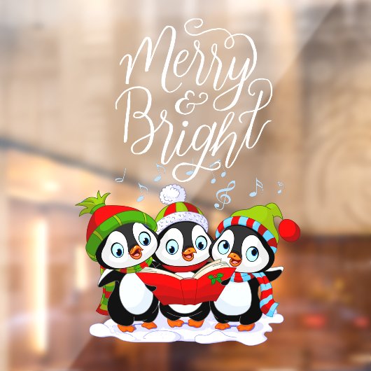 Merry en Bright pinguïns Raamsticker (Vel 2)