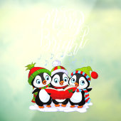 Merry en Bright pinguïns Raamsticker (Vel 3)