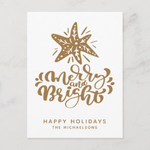 Merry en Bright   PRETTIGE FEESTDAGEN Briefkaart