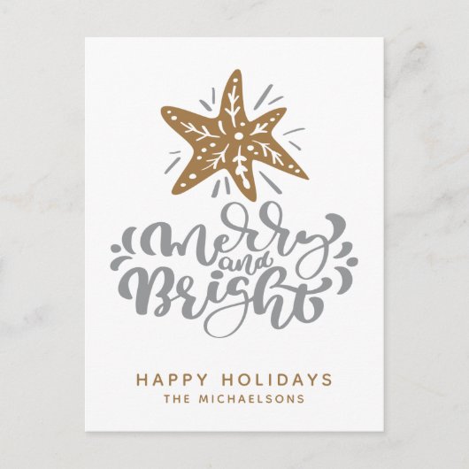 Merry en Bright | PRETTIGE FEESTDAGEN Briefkaart (Voorkant)