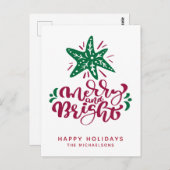 Merry en Bright | PRETTIGE FEESTDAGEN Briefkaart (Voorkant / Achterkant)