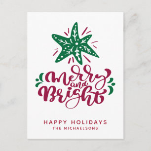 Merry en Bright   PRETTIGE FEESTDAGEN Briefkaart