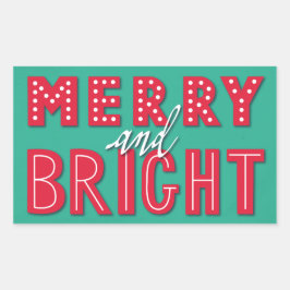 Merry en Bright Rechthoekige Sticker